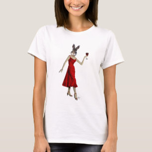 Kaninchen im roten Kleid T-Shirt