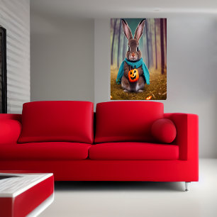 Kaninchen im Wald   AI Art Poster
