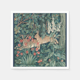 Kaninchen im Wald - William Morris Serviette