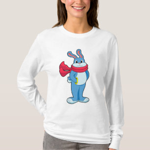Kaninchen im Winter mit Scarf T-Shirt