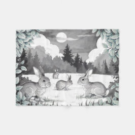 Kaninchen in der Waldreinigung Fleece Blanket