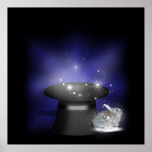 Kaninchen in der Zauberhut Poster