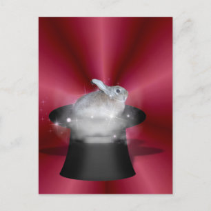 Kaninchen in der Zauberhut Postkarte