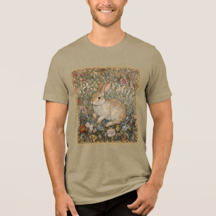 Kaninchen in einem englischen Garten William Morri Tri-Blend Shirt