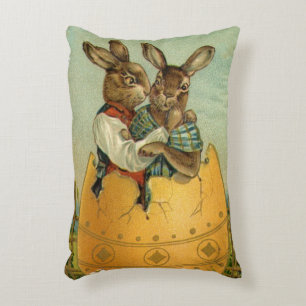 Kaninchen in einem goldenen Ei, vintage viktoriani Dekokissen