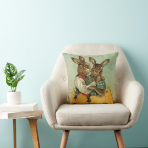 Kaninchen in einem goldenen Ei, vintage viktoriani Kissen