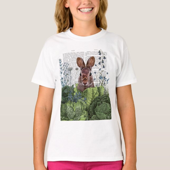 Kaninchen in einem Kohl-Patch T-Shirt (Vorderseite)