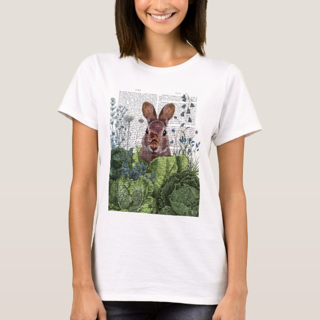Kaninchen in einem Kohl-Patch T-Shirt (Vorderseite)