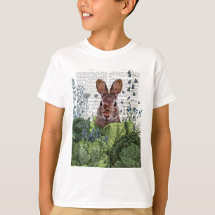 Kaninchen in einem Kohl-Pflaster T-Shirt