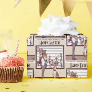 Kaninchen in einem Lineup Wrapping Paper Geschenkpapier