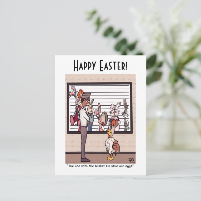 Kaninchen in einer Lineup-Postkarte Postkarte (Stehend Vorderseite)