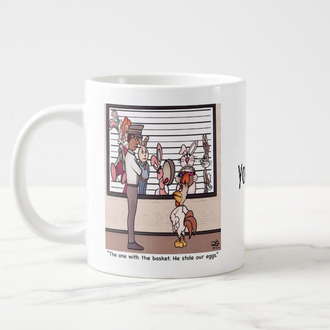 Kaninchen in einer Lineup-Tasse Jumbo-Tasse (Links)