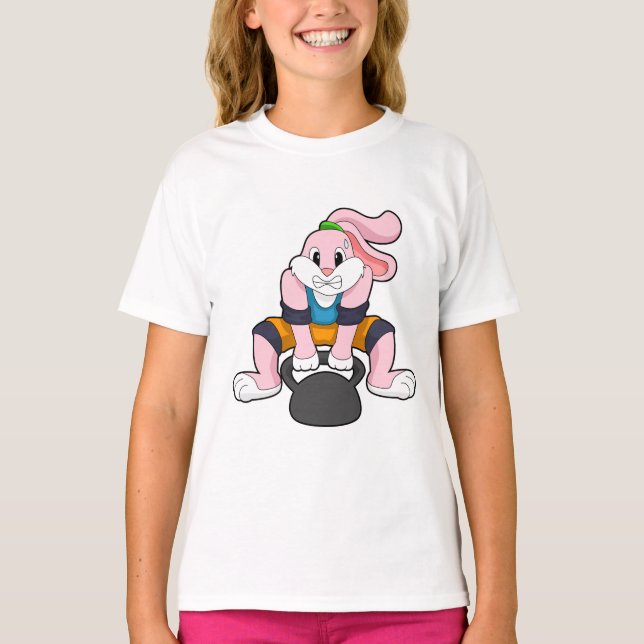 Kaninchen in Fitness mit Dumbell.PNG T-Shirt (Vorderseite)