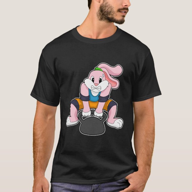 Kaninchen in Fitness mit Dumbell.PNG T-Shirt (Vorderseite)
