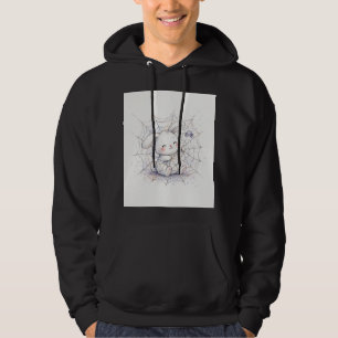 Kaninchen in glänzendem Spinnennetz Halloween Hoodie