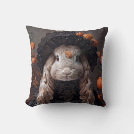 Kaninchen in schwarz-mittelalterlichen Kostümen Kissen