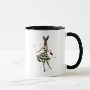 Kaninchen in Schwarz-weißem Kleid Tasse