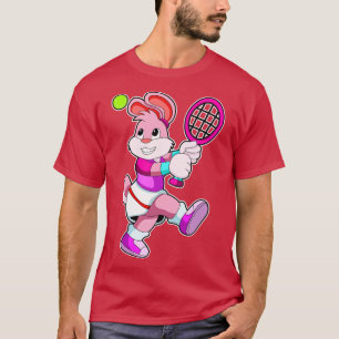 Kaninchen in Tennis mit Tennisschläger Tennisball T-Shirt