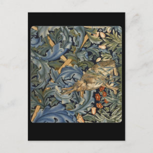 Kaninchen in Wald von William Morris, Postkarte
