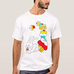 Kaninchen isst Kuchen-Weiß-T-Shirt T-Shirt