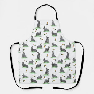 Kaninchen-Karotten-Wahn-All-Over-Print-Schürze Schürze