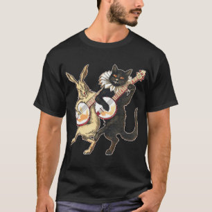 Kaninchen & Katze Herren dunkles T-Shirt mit kurze