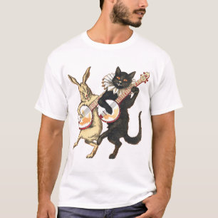 Kaninchen & Katze Herren leichtes kurzärmeliges T- T-Shirt
