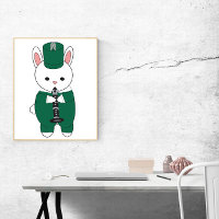 Kaninchen Klarinette Marching Band Grün Weiß