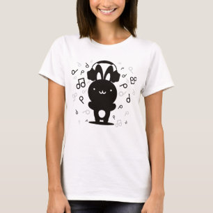 Kaninchen_Kopfhörer T-Shirt