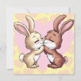 Kaninchen Küssen Valentinstag Herz-Liebe-Karte Feiertagskarte