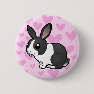 Kaninchen Liebe (hochgestelltes Ohr glattes Fell) Button