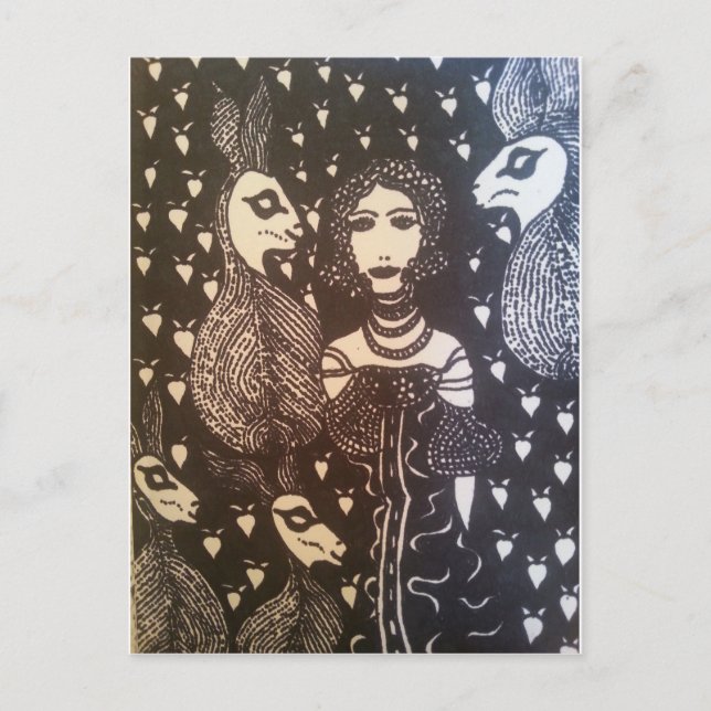 Kaninchen-Liebe Postkarte (Vorderseite)