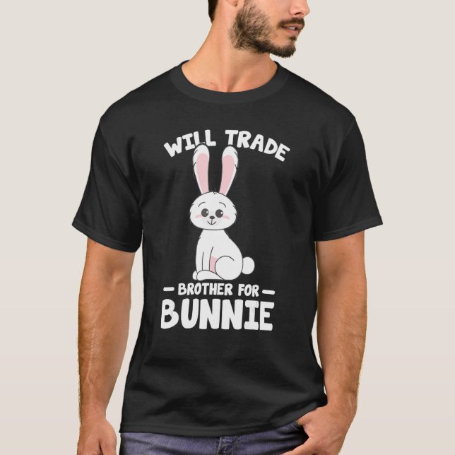 Kaninchen Lover Funny Bunnies wird Brother für T-Shirt (Vorderseite)