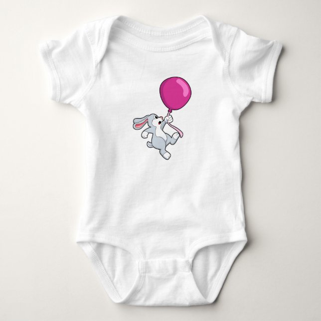 Kaninchen mit Ballon Baby Strampler (Vorderseite)
