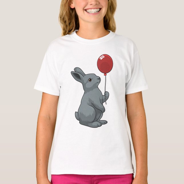 Kaninchen mit Ballon T-Shirt (Vorderseite)