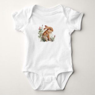 Kaninchen mit Blume Baby Strampler