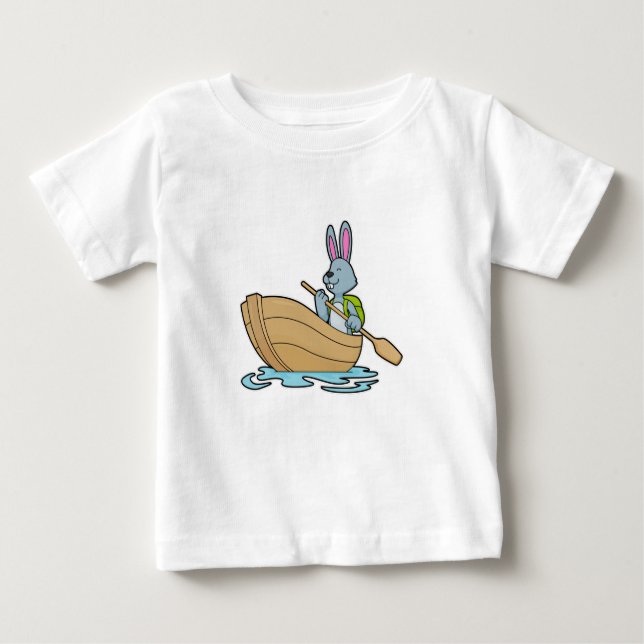 Kaninchen mit Boot & Paddle Baby T-shirt (Vorderseite)