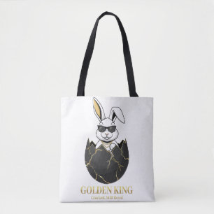 Kaninchen mit cooler Brille, Gold, rissig, königli