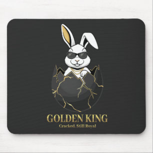 Kaninchen mit cooler Brille, Gold, rissig, königli Mousepad
