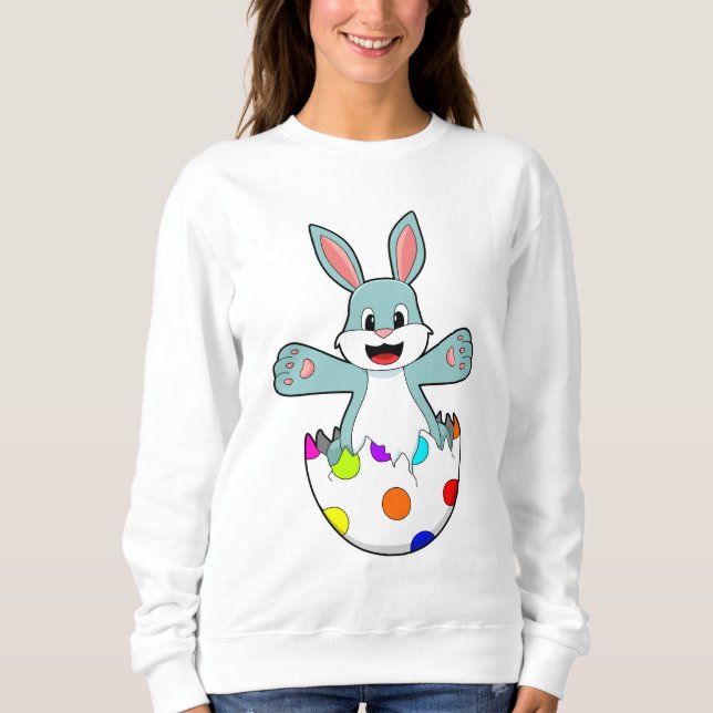 Kaninchen mit Ei Sweatshirt (Vorderseite)