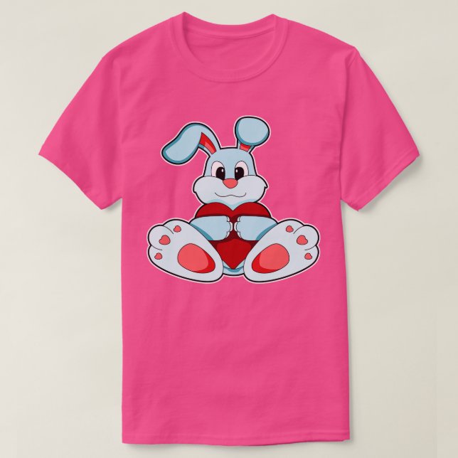 Kaninchen mit Herz 1 T-Shirt (Design vorne)