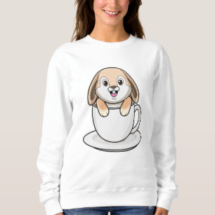 Kaninchen mit Kaffee-Cup Sweatshirt