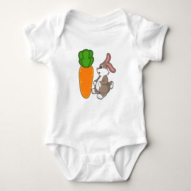 Kaninchen mit Karotte (2).PNG Baby Strampler (Vorderseite)