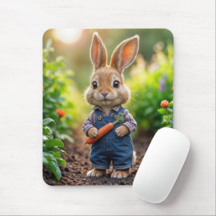 Kaninchen mit Karotte Mousepad