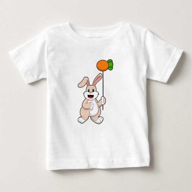 Kaninchen mit Karrot als Ballon.PNG Baby T-shirt (Vorderseite)