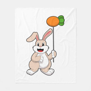 Kaninchen mit Karrot als Ballon.PNG Fleecedecke