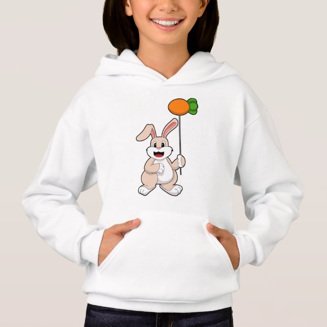 Kaninchen mit Karrot als Ballon.PNG Hoodie (Vorderseite)