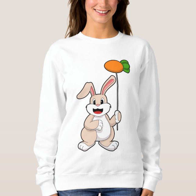 Kaninchen mit Karrot als Ballon.PNG Sweatshirt (Vorderseite)