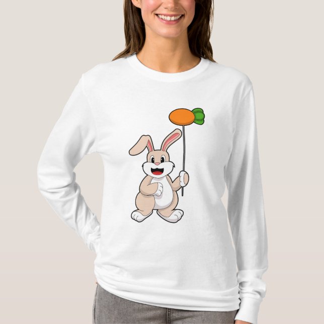 Kaninchen mit Karrot als Ballon.PNG T-Shirt (Vorderseite)