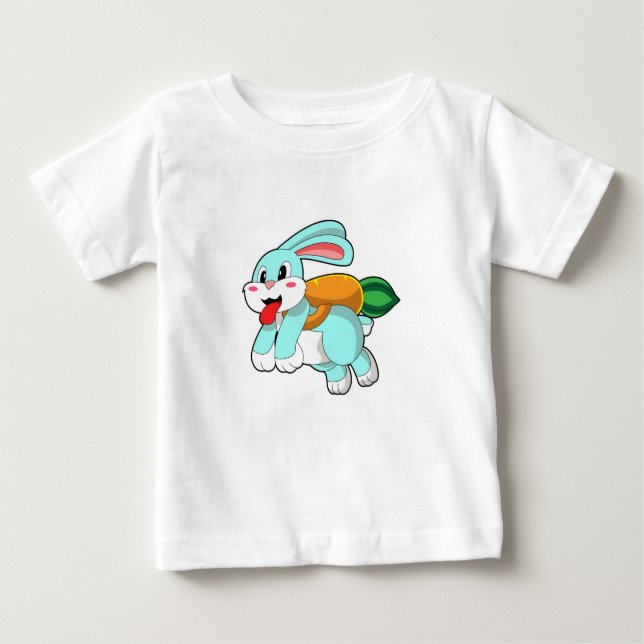 Kaninchen mit Karrot als Rakete Baby T-shirt (Vorderseite)